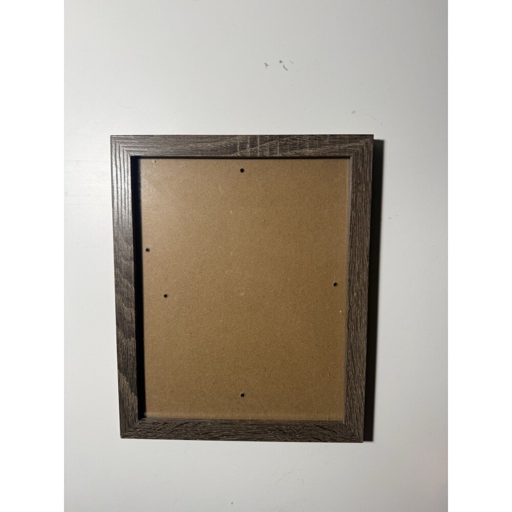 8x10 Brown Wood Grain Shadow Box Photo Frame, Matte, Clear Glass, Hanging